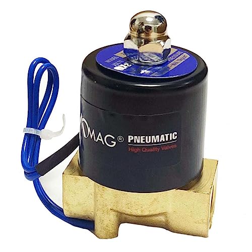AOMAG 3/8" Electric Solenoid Valve 12V DC, VITON Gasket, Air, Gas, Fuel Normally Closed - Image 1