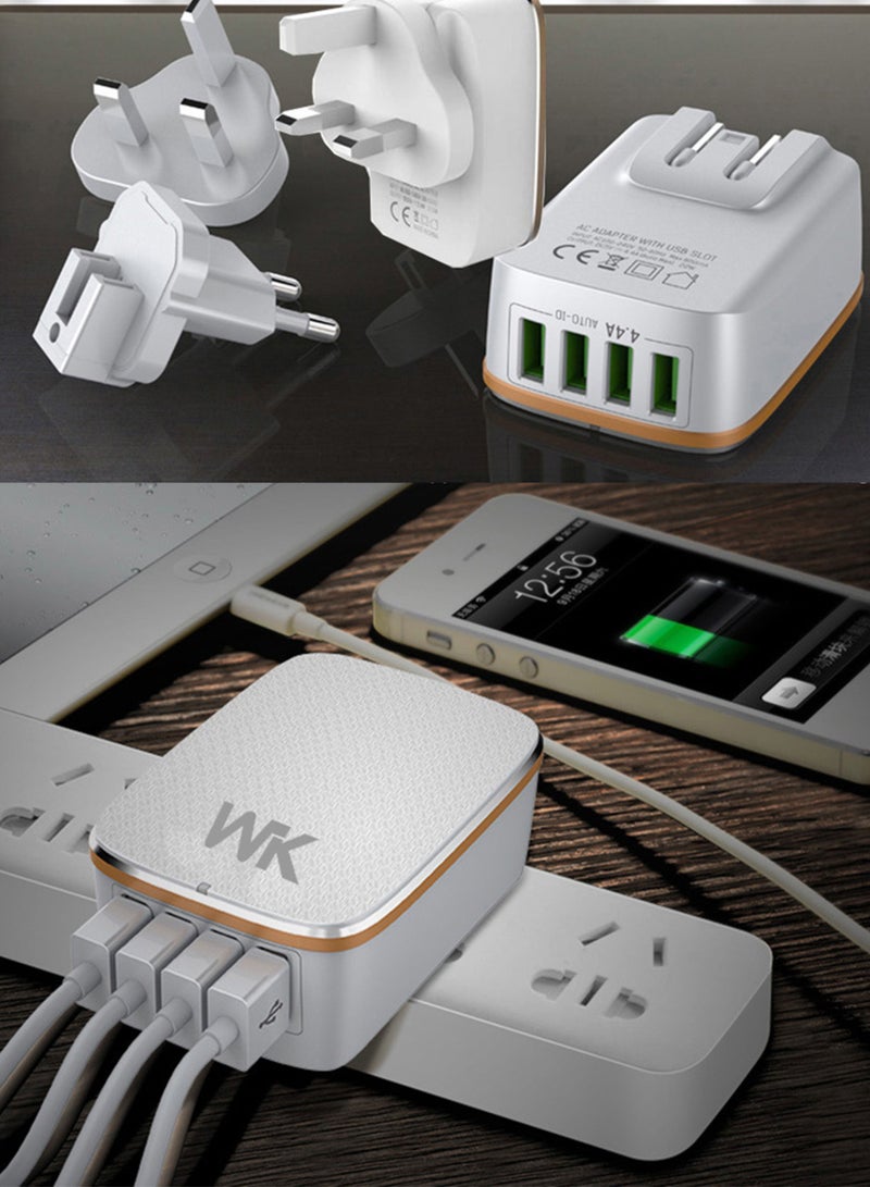 WK 4 USB Port Mobile Charger 4.4mA Auto ID - Image 2