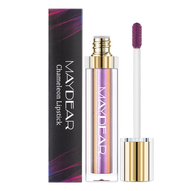 Maydear Chameleon Lipstick â€“ Metallic Multichrome Lipstick, Long-Lasting, Fuchsia Green (08) - Image 2