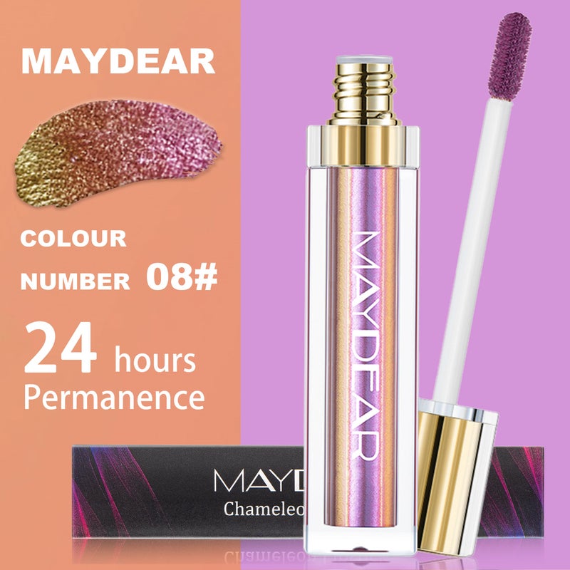 Maydear Chameleon Lipstick â€“ Metallic Multichrome Lipstick, Long-Lasting, Fuchsia Green (08) - Image 3