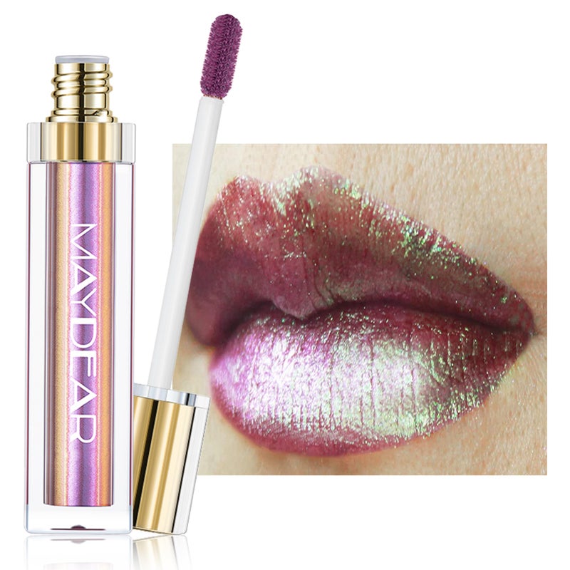 Maydear Chameleon Lipstick â€“ Metallic Multichrome Lipstick, Long-Lasting, Fuchsia Green (08) - Image 1