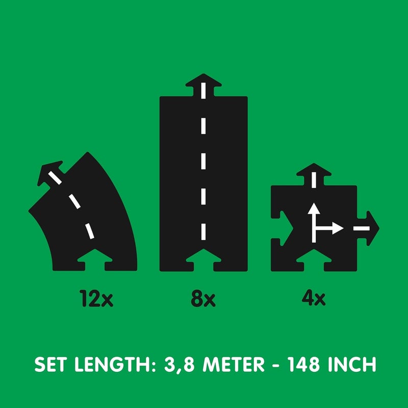 Waytoplay Highway, 24 Piece Circuit for Toy Cars - Flexible, Indestructible, and Waterproof - Modular Car Tracks - Made in The Netherlands - Image 5