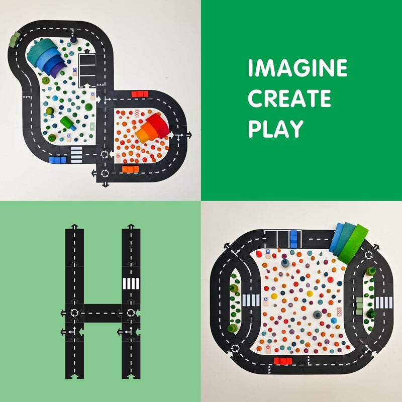 Waytoplay Highway, 24 Piece Circuit for Toy Cars - Flexible, Indestructible, and Waterproof - Modular Car Tracks - Made in The Netherlands - Image 3