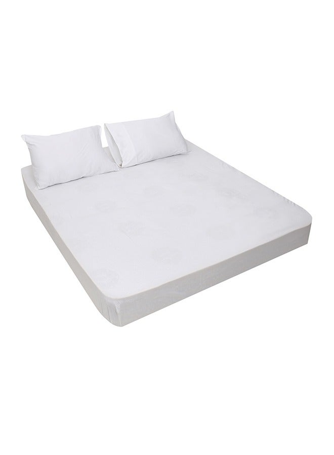 MEHALLA MEHALLA Fitted Sheet Set - Square Sateen  - King White- 100% Egyptian Cotton  - Image 1