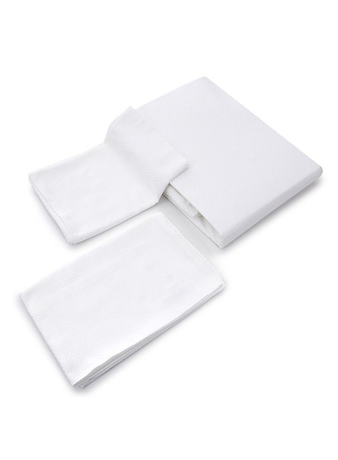 MEHALLA MEHALLA Fitted Sheet Set - Square Sateen  - King White- 100% Egyptian Cotton  - Image 3