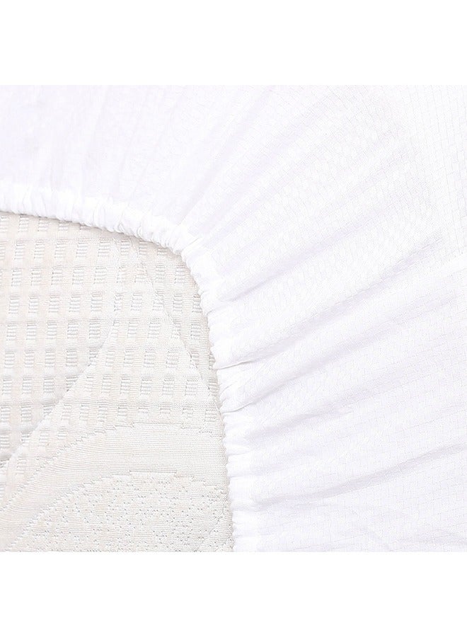 MEHALLA MEHALLA Fitted Sheet Set - Square Sateen  - King White- 100% Egyptian Cotton  - Image 5