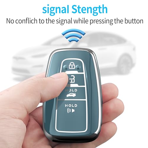 Autophone Compatible With Toyota Key Fob Cover with Keychain Soft TPU Key Shell Case,For 2019-2025 Rav4 2019-2024 Camry 4 Runner 2020-2022 Highlander Corolla Prius C-HR Avalon GT86-Storm Blue - Image 5