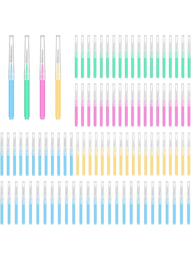 Bozenu 100Pcs Interdental Brushes Between Teeth For Braces, Flossers Brush Cleaner, Orthodontic Flossers For Braces Cleaning Kit, Dental Teeth Cleaning Tools (Bright Colors, Multiple Sizes - Image 1