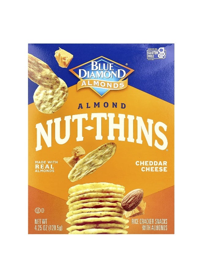 Blue Diamond Blue Diamond, Almond Nut-Thins®, Rice Cracker Snacks with Almonds, Cheddar Cheese, 4.25 oz (120.5 g)  - Image 1