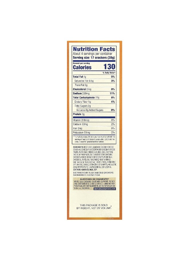 Blue Diamond Blue Diamond, Almond Nut-Thins®, Rice Cracker Snacks with Almonds, Cheddar Cheese, 4.25 oz (120.5 g)  - Image 2