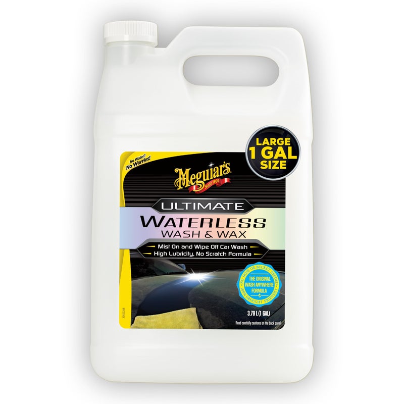 Meguiars Ultimate Waterless Wash Wax ScratchFree Waterless Car Cleaning Spray That Makes Detailing Quick and Easy 2in1 Cleaner and Protection to Help Your Ride Shine 1 Gallon 128 Oz