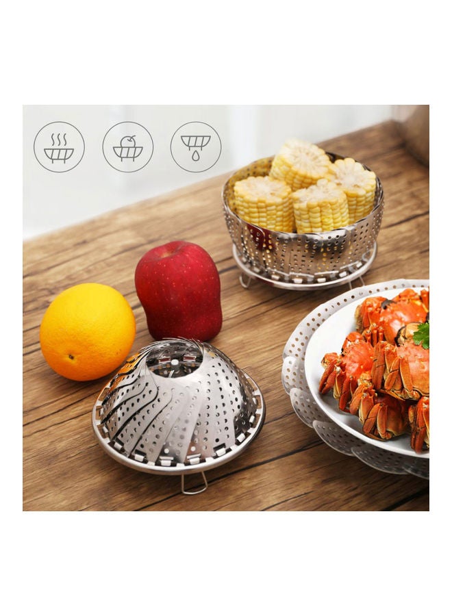 نيبمينينت صينية طهي بالبخار من الستانلس ستيل قابلة للطي فضي 25 X 15 25سم - Image 2