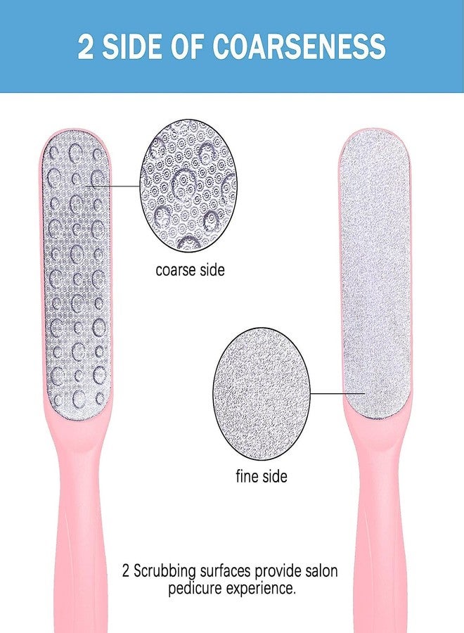 HEXONIQ® Foot File, Double Sided Pedicure Foot Scrubber Scraper Callus Remover, Foot Rasp for Cracked Heel and Foot Corn Removal, Dead Skin Exfoliator for Feet (Pink) - Image 2
