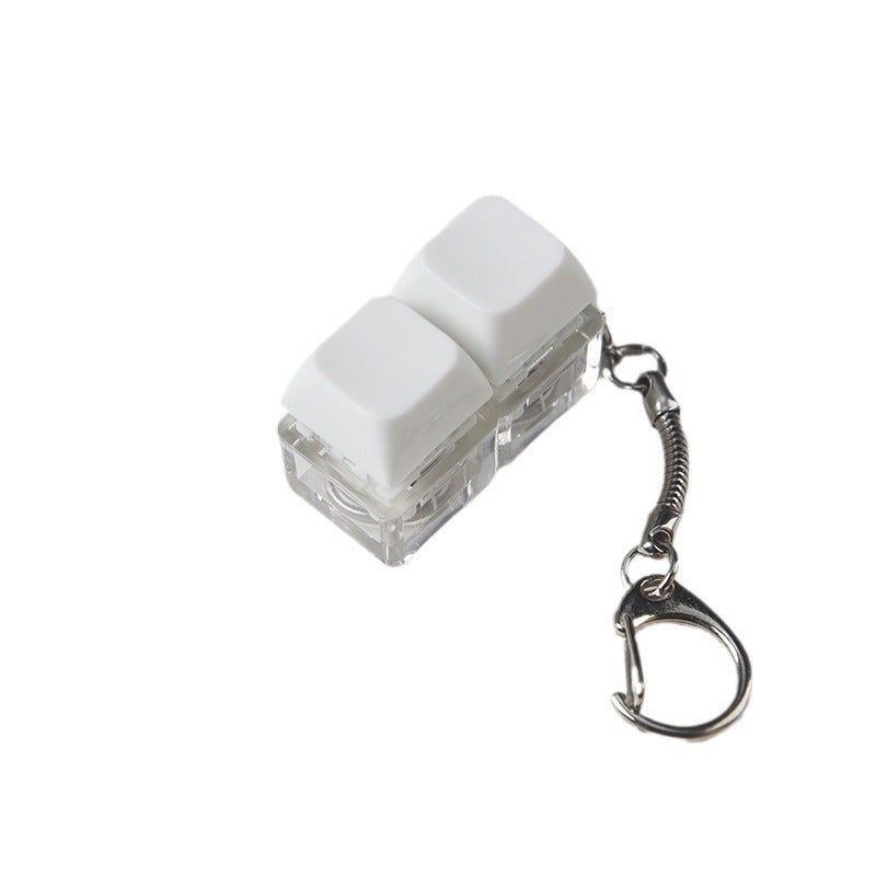 PC fully transparent material decompression shaft tester press sound crisp 2 holes 3 holes 4 holes key chain with light transparent cap 2-hole White Transparent Hanbai Jade with light * 1 