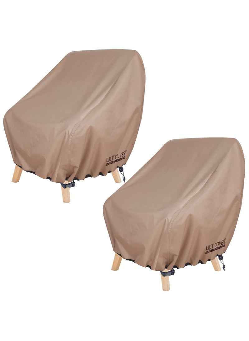 ULTCOVER ULTCOVER Waterproof Patio Chair Cover  Outdoor Lounge Deep Seat Single Lawn Chair Cover 2 Pack Fits Up to 35W x 38D x 34H inches 