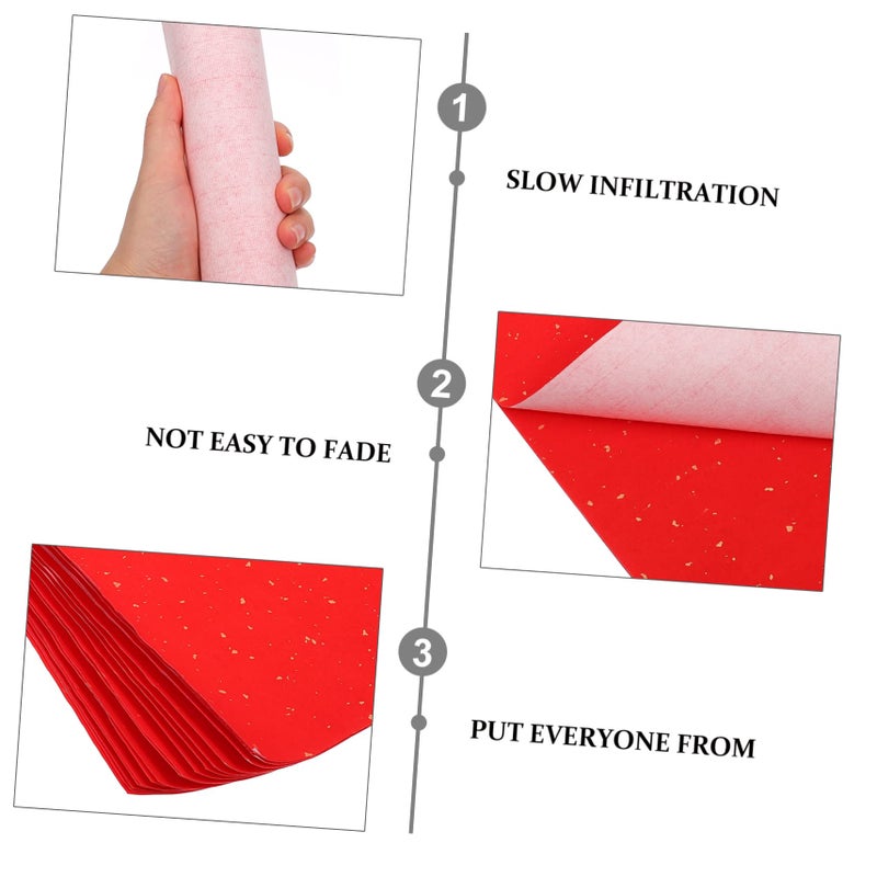 Red Fu Character Paper 40 Sheets Blank Writing Chinese Calligraphy Spring Festival Holiday Decorations Easy Cut Art Project - Image 5
