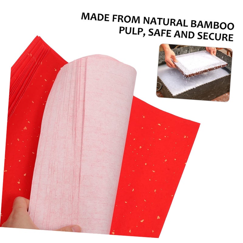 Red Fu Character Paper 40 Sheets Blank Writing Chinese Calligraphy Spring Festival Holiday Decorations Easy Cut Art Project - Image 3