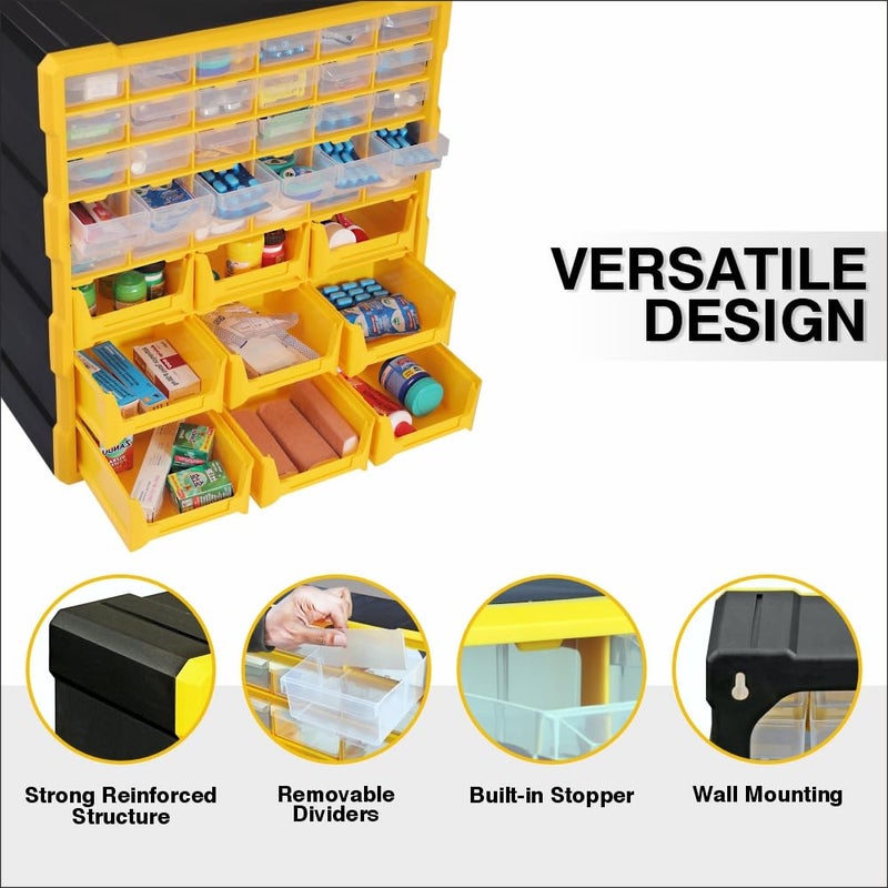 Alkon ACO9B30D Component Organiser with Bins and Drawers Small Parts Storage Jewellery Craft Sewing CabinetsScrews Nuts Bolts Power Tool OrganiserDIY Clinic Hospital9 Bins and 30 Drawers - Image 3