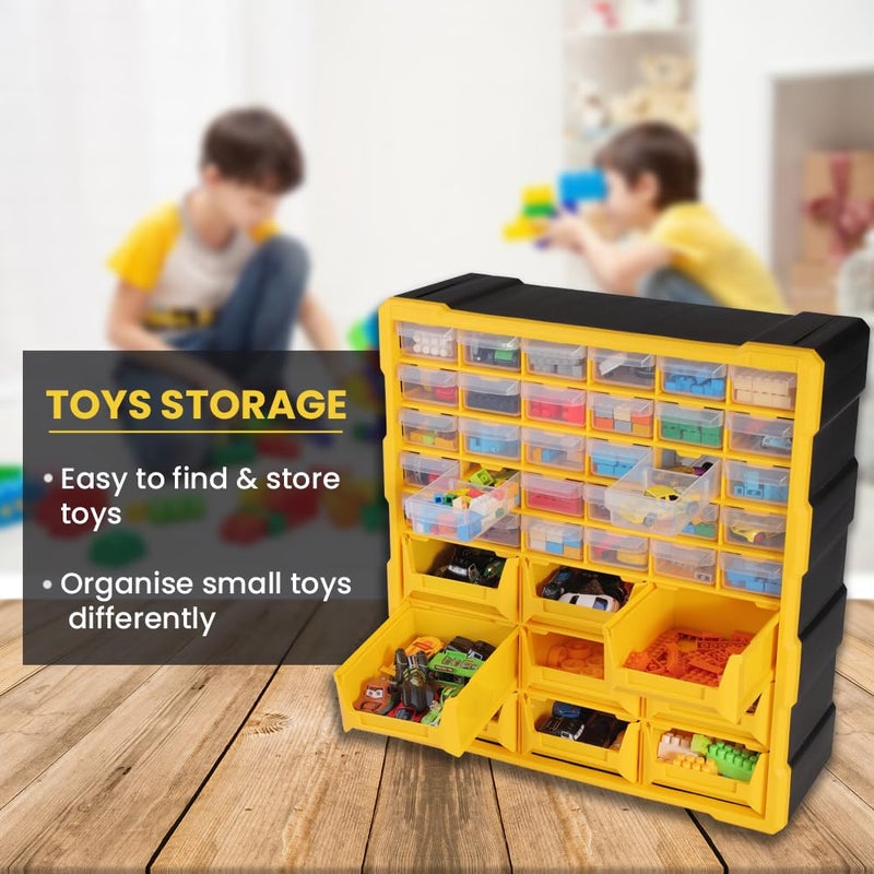 Alkon ACO9B30D Component Organiser with Bins and Drawers Small Parts Storage Jewellery Craft Sewing CabinetsScrews Nuts Bolts Power Tool OrganiserDIY Clinic Hospital9 Bins and 30 Drawers - Image 5