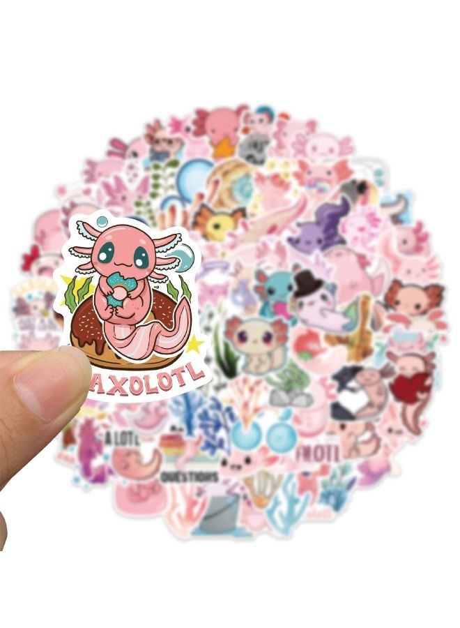100-Piece Cute Axolotl Stickers, Premium DIY Waterproof Vinyl Stickers Set, for Water Bottles, Laptop, Skateboard, Scrapbook, Luggage, for Kids, Teens, Teachers Students Reward Stickers  - Image 5
