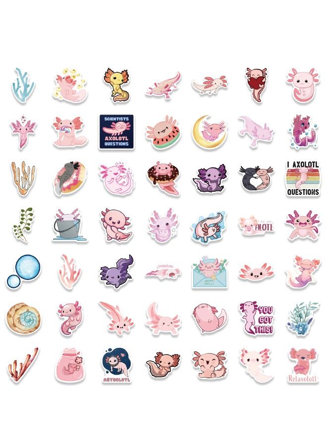 100-Piece Cute Axolotl Stickers, Premium DIY Waterproof Vinyl Stickers Set, for Water Bottles, Laptop, Skateboard, Scrapbook, Luggage, for Kids, Teens, Teachers Students Reward Stickers  - Image 4