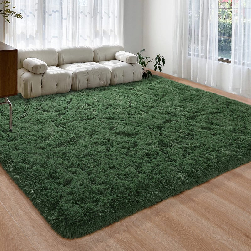 Pettop Fluffy Deep Green Area Rug for Bedroom Living Room, 3x5 Feet Super Soft Shaggy Plush Fuzzy Rugs for Girls Kids Boys, Non-Slip and Washable Rug for Nursery Classroom, Carpet for Rooms Decor - Image 3
