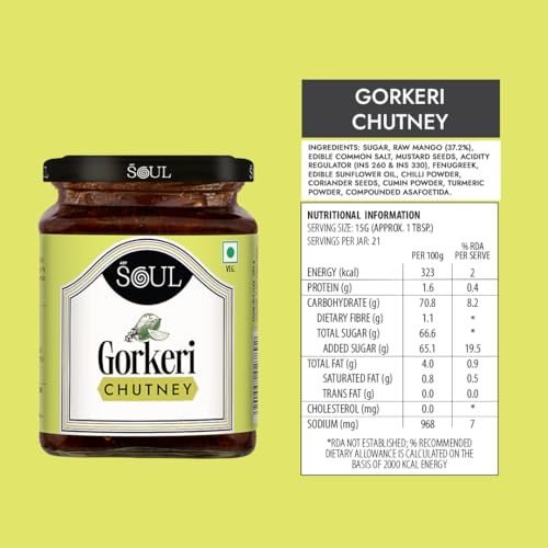 ADF Soul Gorkeri Chutney | A sweet mango chutney crafted with mango chunks, jaggery, and traditional spices | Enjoy it as a delicious side with Indian breads or as a tasty addition to your everyday meals | 325 g. - Image 4