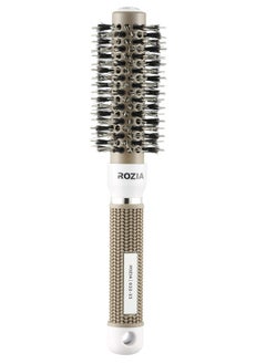 Rozia Pro Hair Combs For Women Round Brush For Blow Drying With Natural Boar Bristle, Professional Round Hair Brush For Hair Styling, Drying, Healthy Hair And Add Volume (25 Mm)  - Image 1