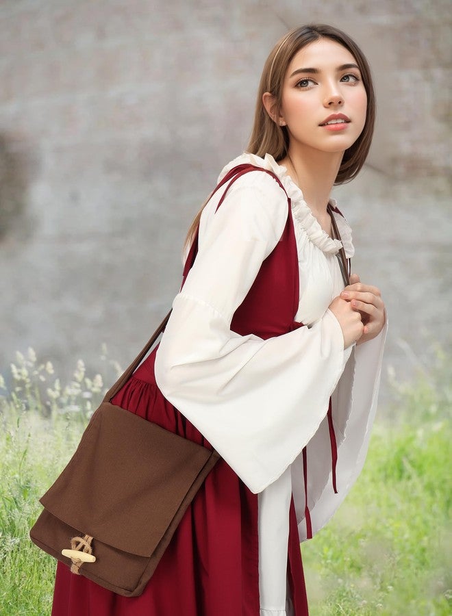 PROCOS Viking Canvas Shoulder Bag, Renaissance Medieval Small Pilgrim Pouch Bag - Image 5