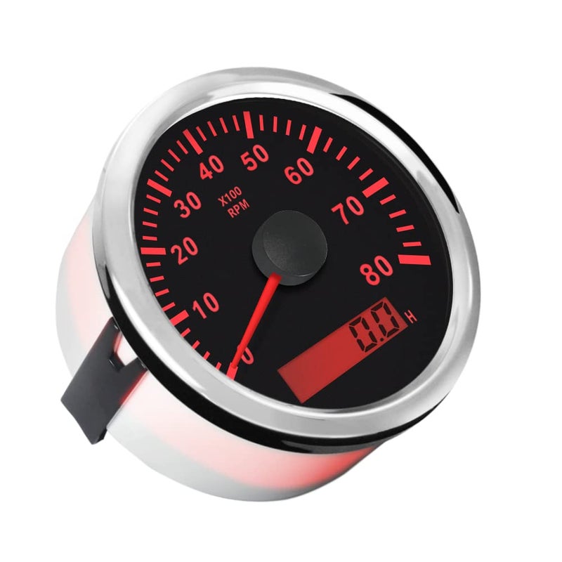 ELING Engine Tachometer RPM Gauge with Hourmeter 8000RPM 85mm - Image 2