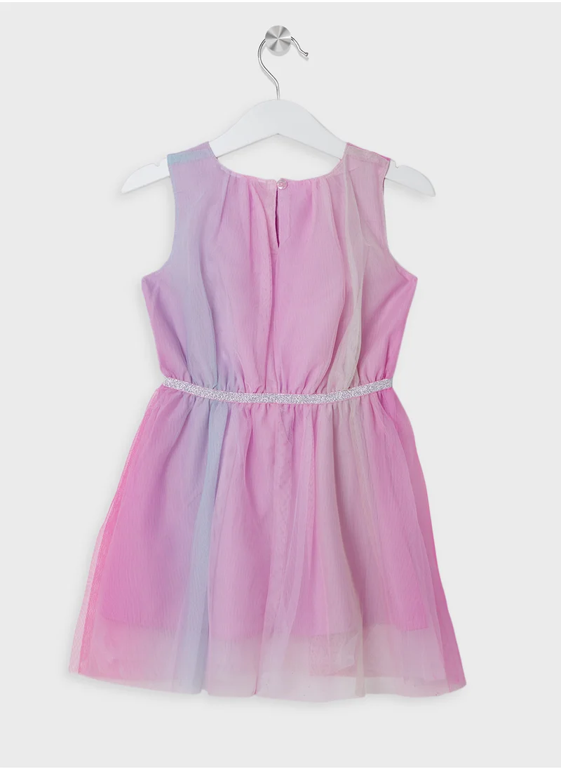 نيم ات Kids Ruched Waist Tiered Dress