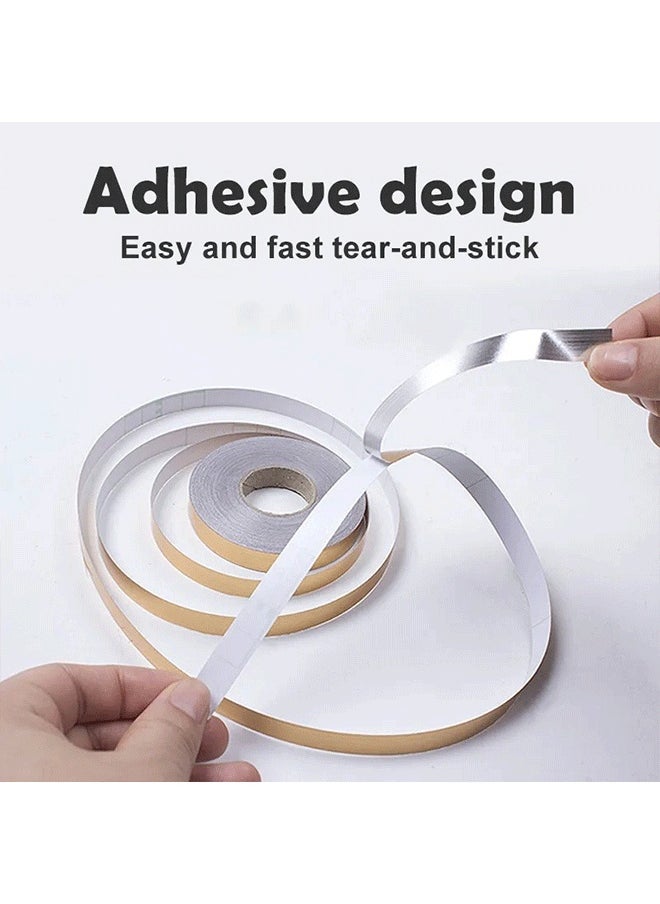 Reelyo 50M/Roll Decorative Home Ground Tile Wall Decor Wallpaper Gap Sealing Sticker Waterproof Seam Sticker Floor Line Decal Foil Tape Gold Tape Aluminium Foil Tape Kitchen Heat Resistant Tape Waterproof And Mildew Sealing Tape Kitchen Stoves Bathroom Toilet And Floor Wall Edge Protector For Stoves Sinks Toilets Corners 10mm*50m  - Image 2
