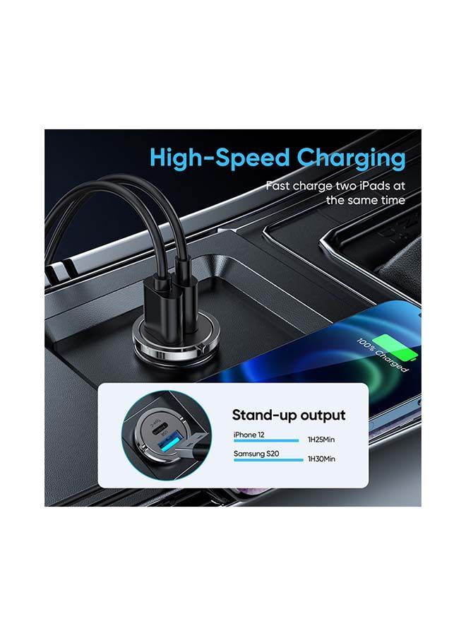 نيبمينينت شاحن سيارة ثنائي فائق السرعة بمنفذي USB Type-C بتقنية PD بقدرة 45 وات تارنش - Image 2