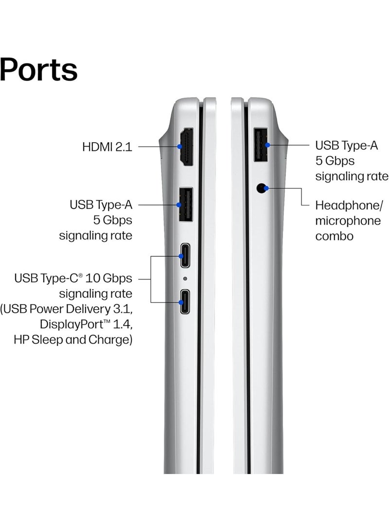 HP OmniBook 3 16 inch Laptop PC, 2K Touchscreen, AMD Ryzen 5 40, 16 GB RAM, 512 GB SSD, AMD Radeon 610M GPU, Windows 11 Home English Glacier Silver - Image 5