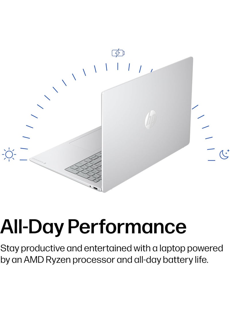HP OmniBook 3 16 inch Laptop PC, 2K Touchscreen, AMD Ryzen 5 40, 16 GB RAM, 512 GB SSD, AMD Radeon 610M GPU, Windows 11 Home English Glacier Silver - Image 3