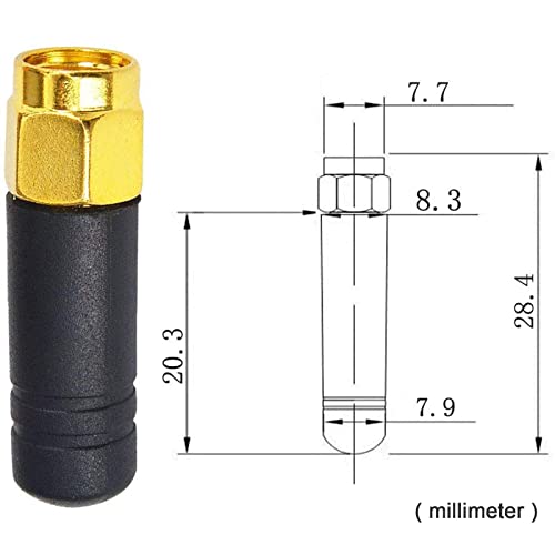 onelinkmore FPV Small WiFi Antenna 2.4GHz Bluetooth Mini WiFi Antenna Wireless Omni Thumb Antenna mmdvm Network Router RP SMA Male TX RX Mini RHCP Racing Drone Antenna for Multicopter Back Up Camera Pack of 2 - Image 4