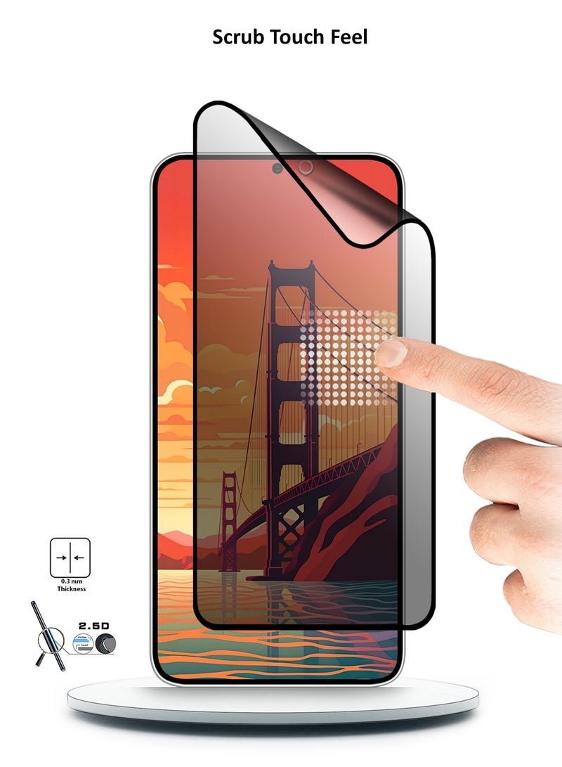 Wtech Samsung Galaxy S24 5G 2024 Ceramic Privacy Full Glue Full Cover Matte Flexible Screen Protector (MSCNMP) - Clear/Black - Image 3