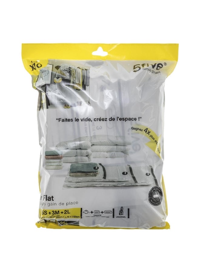 Five Simply Smart 10-Piece Air-Flat Zipper Closure Vacuum Storage Bag Set Clear 25 x 1.1 x 8 cm 105416 - Image 5