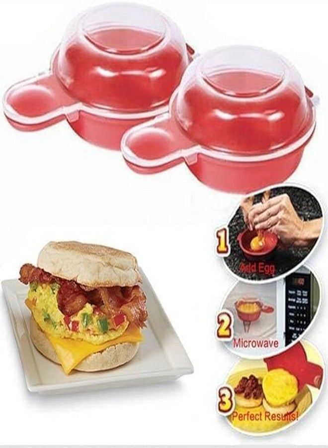Istore 2 Sets Microwave Egg Cooker,1 Minute Fast Egg Hamburg Omelet Maker Kitchen Cooking Tool - Image 5