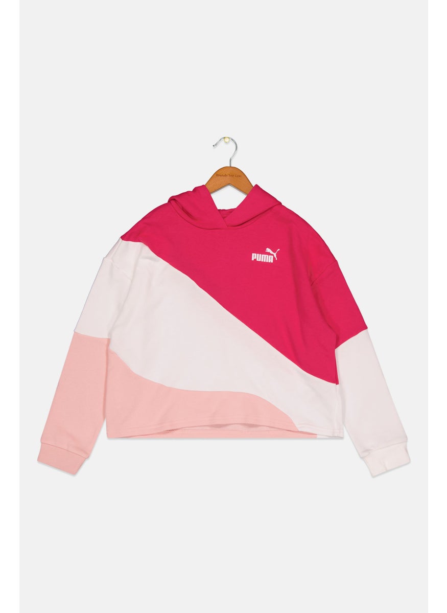 PUMA Kids Girl Sportswear Fit Brand Logo Outdoor Hoodies, Pink  - Image 1