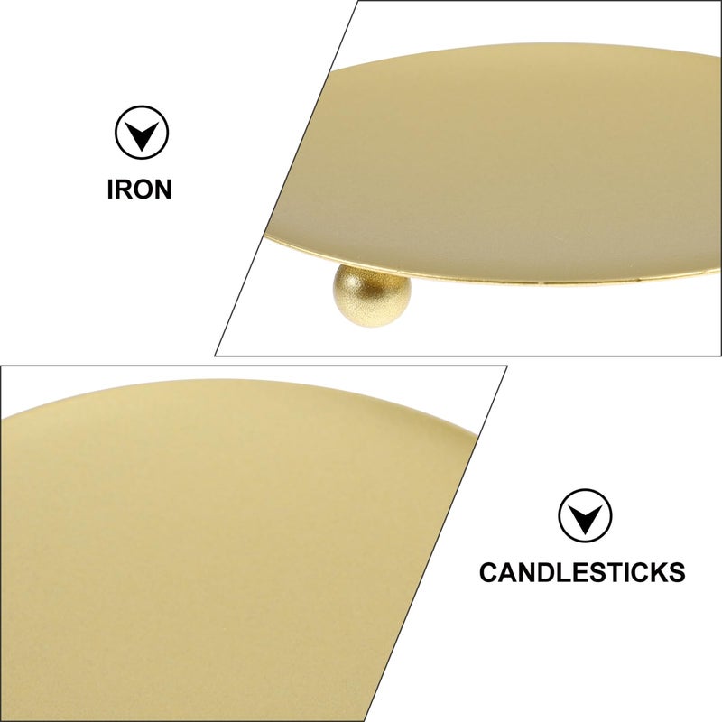 Gold Metal Candle Holders Set of 4 Nordic Style 11cm for Garden Courtyard Home Decor - Image 4