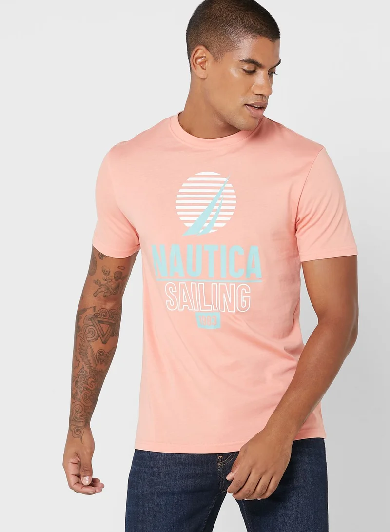 NAUTICA Logo Crew Neck T-Shirt