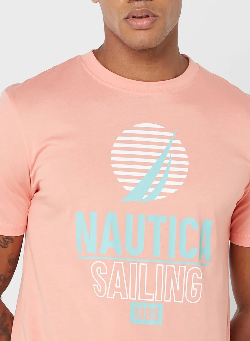 NAUTICA Logo Crew Neck T-Shirt