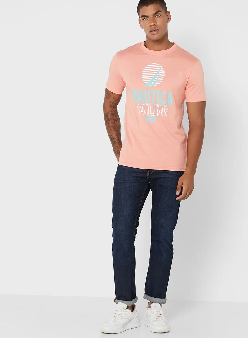 NAUTICA Logo Crew Neck T-Shirt