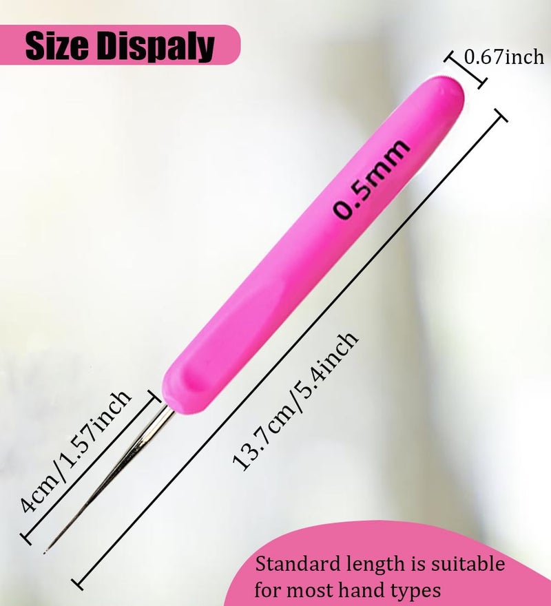 Weabetfu Dreadlocks Crochet Hooks with Ergonomic Handle,Dreadlock Needle Tool for Craft,Dreadlock Crochet Hook for Hair 0.5mm 1 Hook - Image 2