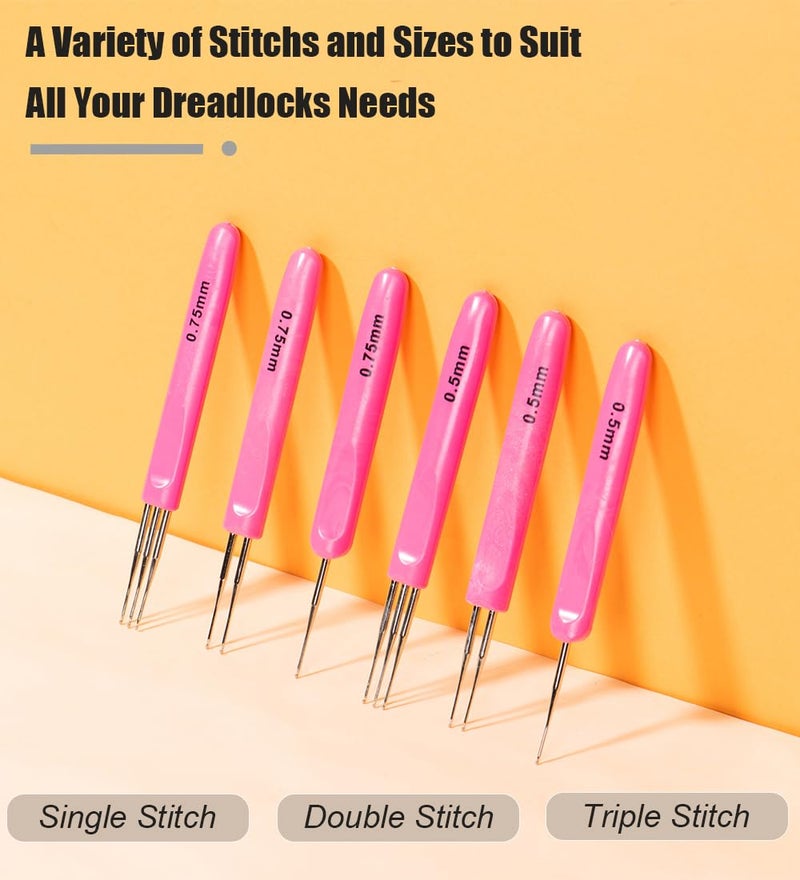 Weabetfu Dreadlocks Crochet Hooks with Ergonomic Handle,Dreadlock Needle Tool for Craft,Dreadlock Crochet Hook for Hair 0.5mm 1 Hook - Image 5