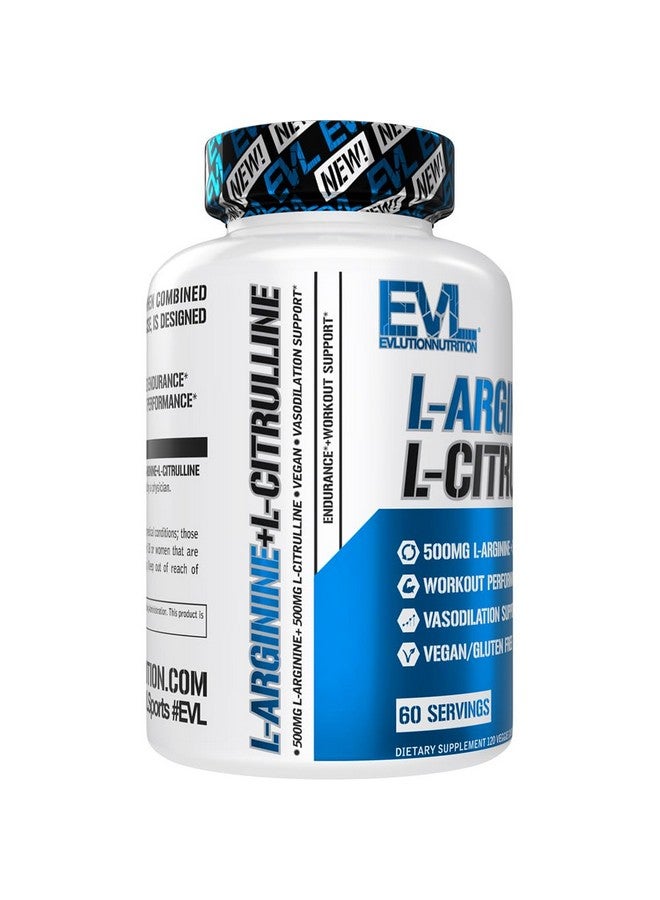 Evlution Nutrition L-Arginine + L-Citrulline - Endurance + Workout Performance Supplement - 1000mg Complex - Vasodilation + Nitric Oxide Support - Vegan + Gluten Free Capsules - 60 Servings - Image 4