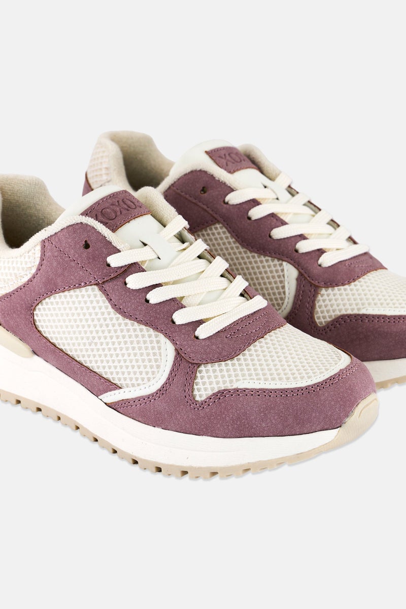 XOXO Women Brand Logo Lace Up Casual Shoes, Multicolor - Image 3