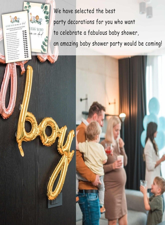 Foosproea Who Mom Or Dad Games Set, Eucalyptus Baby Shower Party Game Card, Safari Jungle Themed Gender Neutral Party Ideas Activities, Woodland Animals Baby Shower Party Supplies & Decorations -B04 - Image 5
