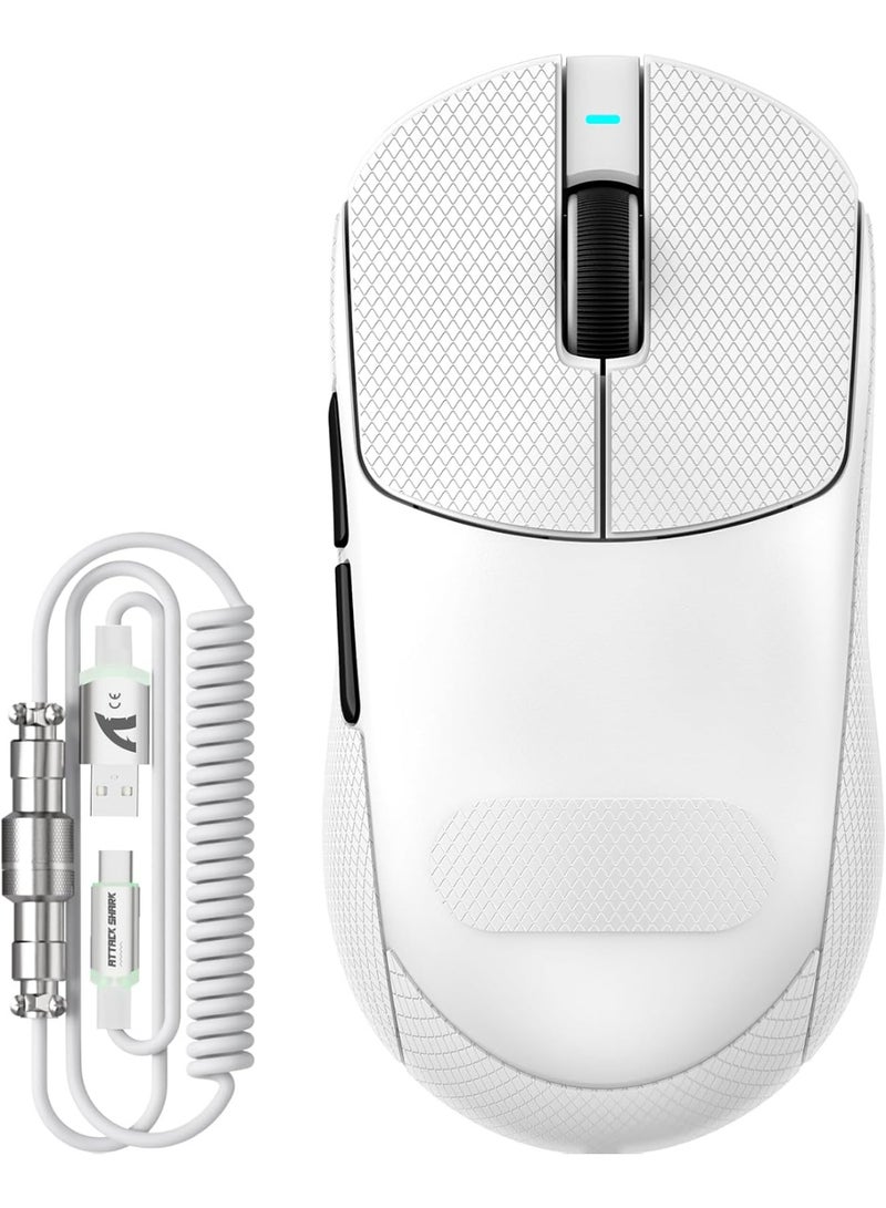 هجوم القرش X8 PLUS Wireless Gaming Mouse With C06 Ultra LED Cable, 55g SUPERLIGHT, Large Hand Size, PixArt PAW3395PRO Gaming Sensor, BT/2.4G Wireless/Wired, 40000 DPI, 500mAh Battery - Image 1